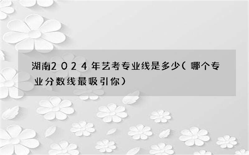 湖南2024年艺考专业线是多少(哪个专业分数线最吸引你)