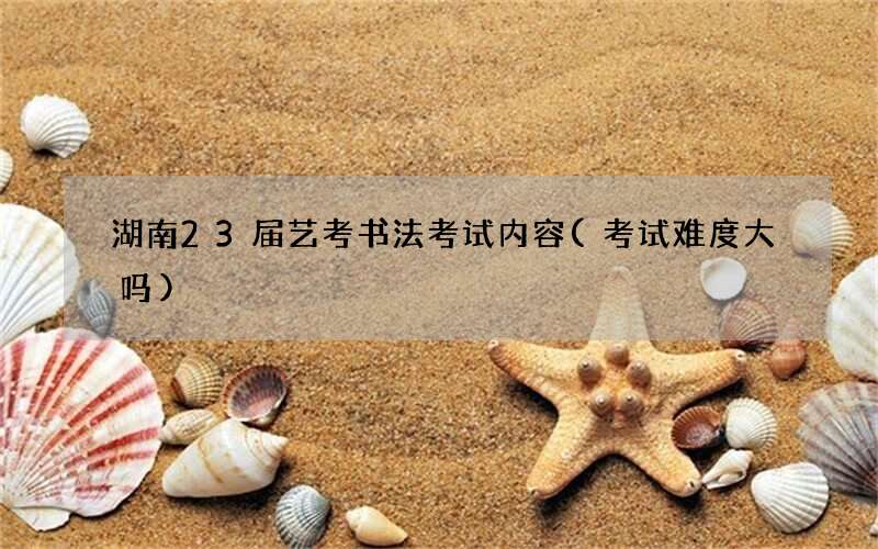 湖南23届艺考书法考试内容(考试难度大吗)