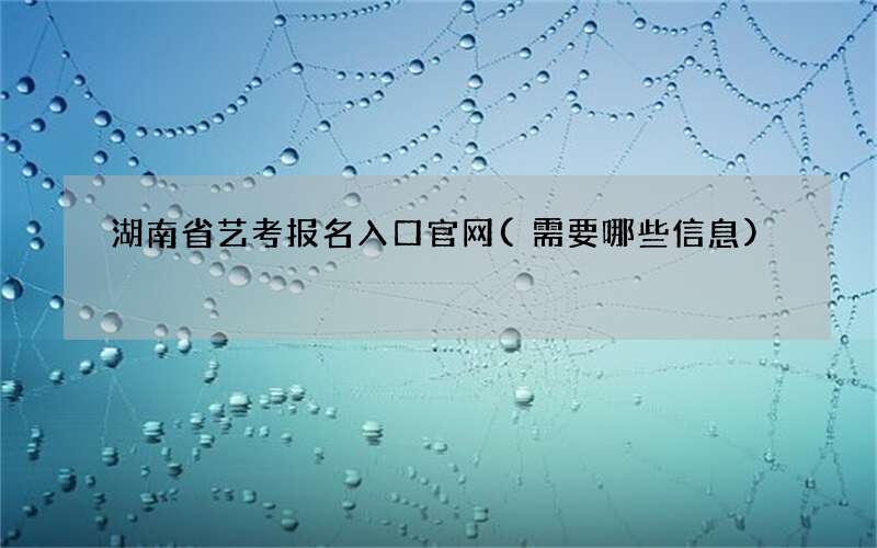 湖南省艺考报名入口官网(需要哪些信息)