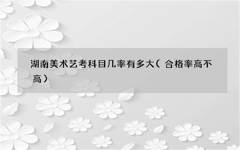 湖南美术艺考科目几率有多大(合格率高不高)