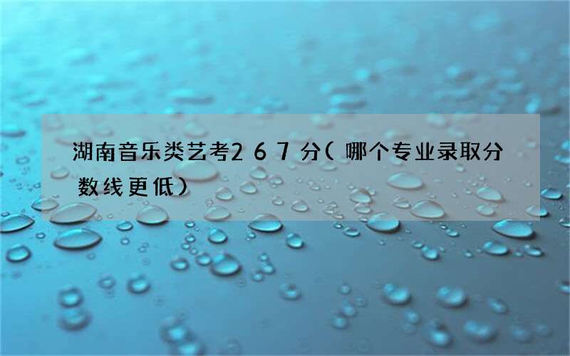 湖南音乐类艺考267分(哪个专业录取分数线更低)