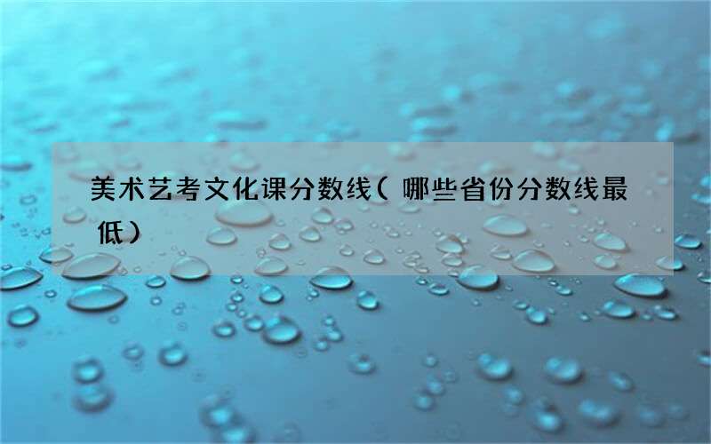 美术艺考文化课分数线(哪些省份分数线最低)