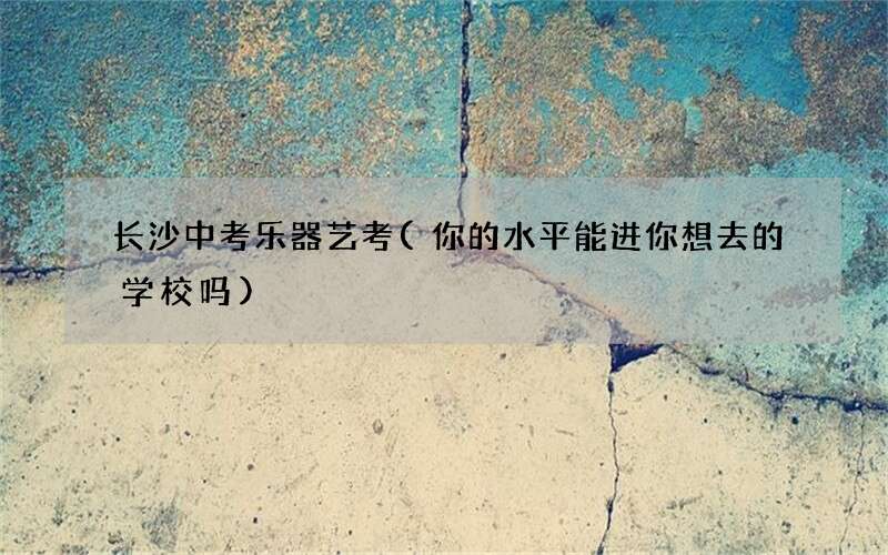 长沙中考乐器艺考(你的水平能进你想去的学校吗)